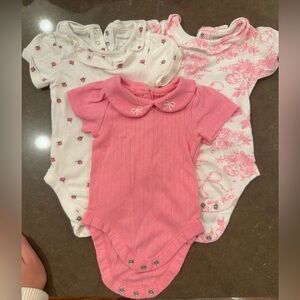 Baby Girl Homegrown by Gymboree Stylish Preppy Pink Onesies 6-9 months